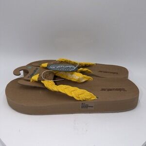 NWT Tidewater Harbor Yellow Flip Flops Arch Support Comfort Sandals Size 10